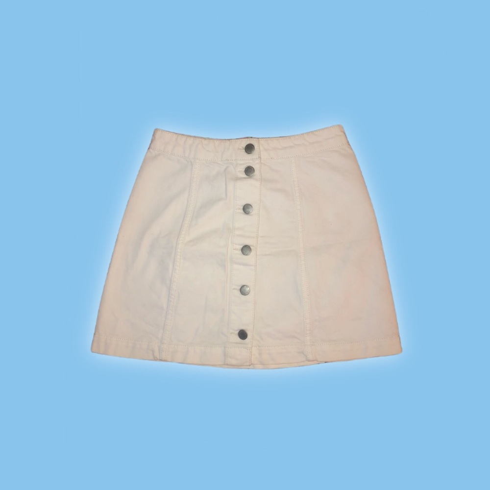 Topshop White Denim Skirt